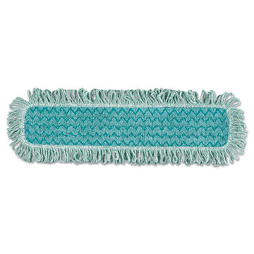 Rubbermaid® Commercial HYGEN™ Hygen Microfiber Fringed Dust Mop Pad, 24w X 9d, Green freeshipping - TVN Wholesale